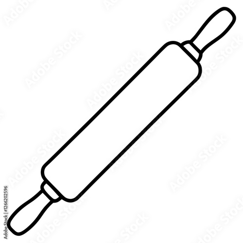 Rolling pin line art vector illustration 