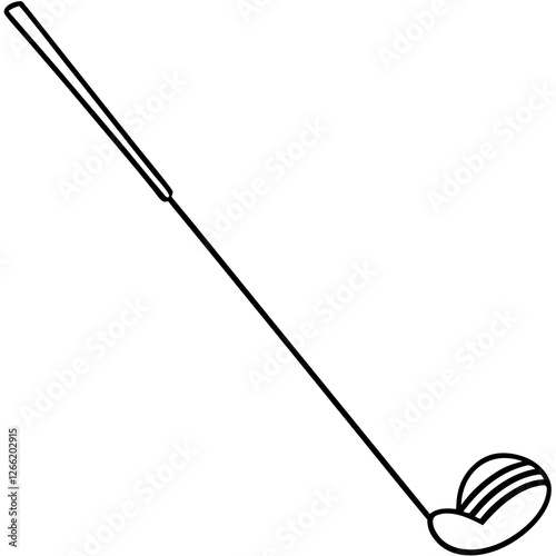 Golf club swinging line art vector illustration 