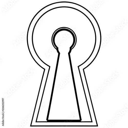Keyhole line art vector illustration 