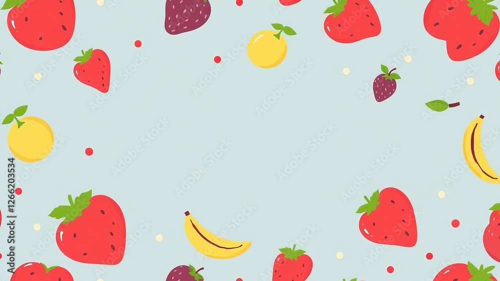 Vibrant Pattern of Fresh Strawberries Against a Bold Blue Background Creating a Cheerful Mood Vibrant Pattern of Fresh Strawberries Against a Bold Blue Background Creating a Cheerful Mood