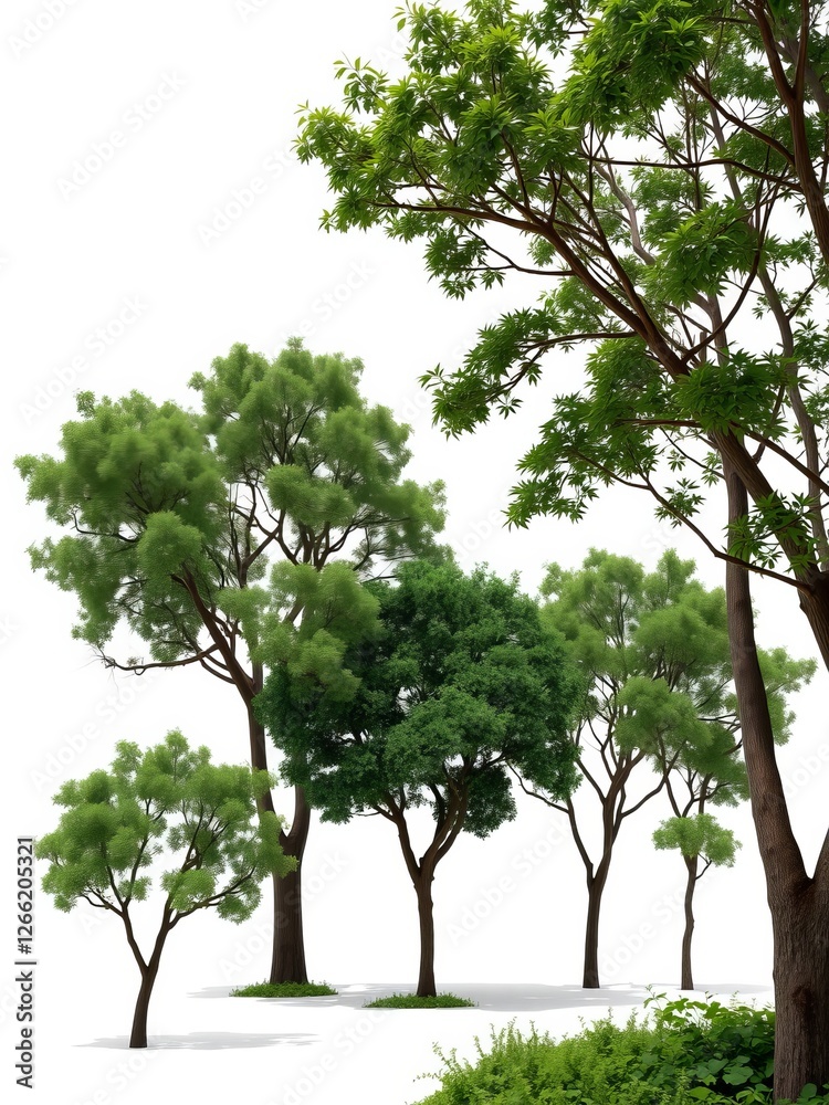 Majestic Group of Tall Lush Green Trees Standing Proudly Against a Clear Blue Sky in Nature's Embrace Majestic Group of Tall Lush Green Trees Standing Proudly Against a Clear Blue Sky in Nature's Embrace