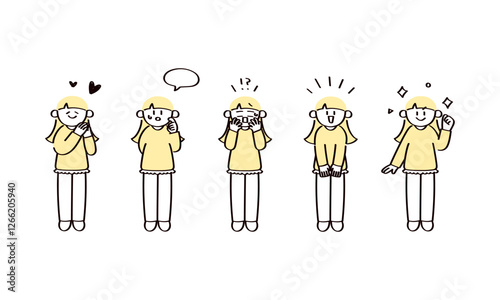 女性のイラストセット
