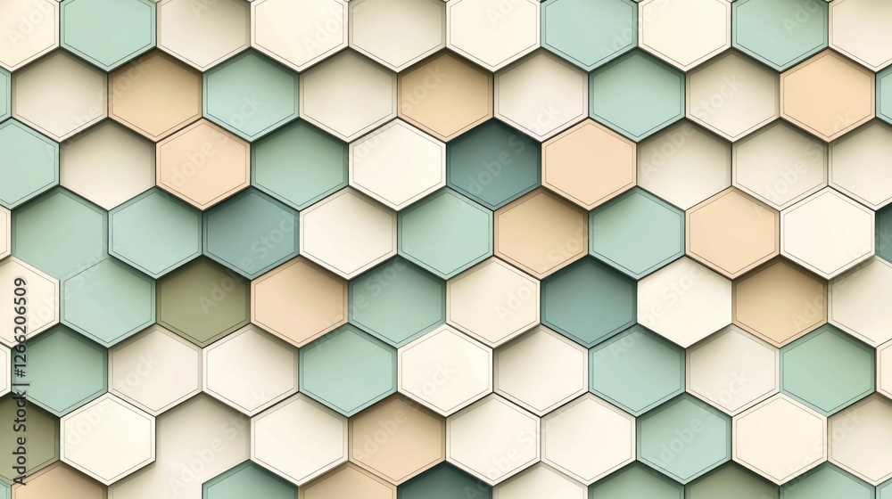 Fototapeta premium Abstract hexagonal pattern background, pastel colors