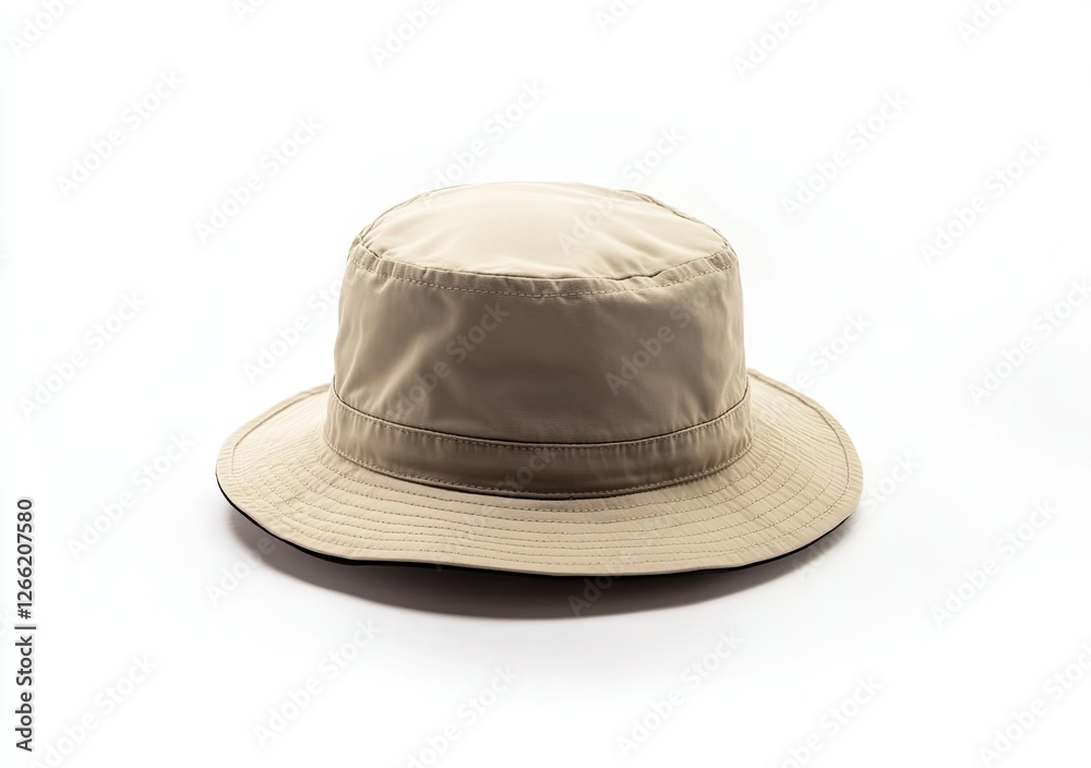 Beige bucket hat isolated on white background Beige bucket hat isolated on white background