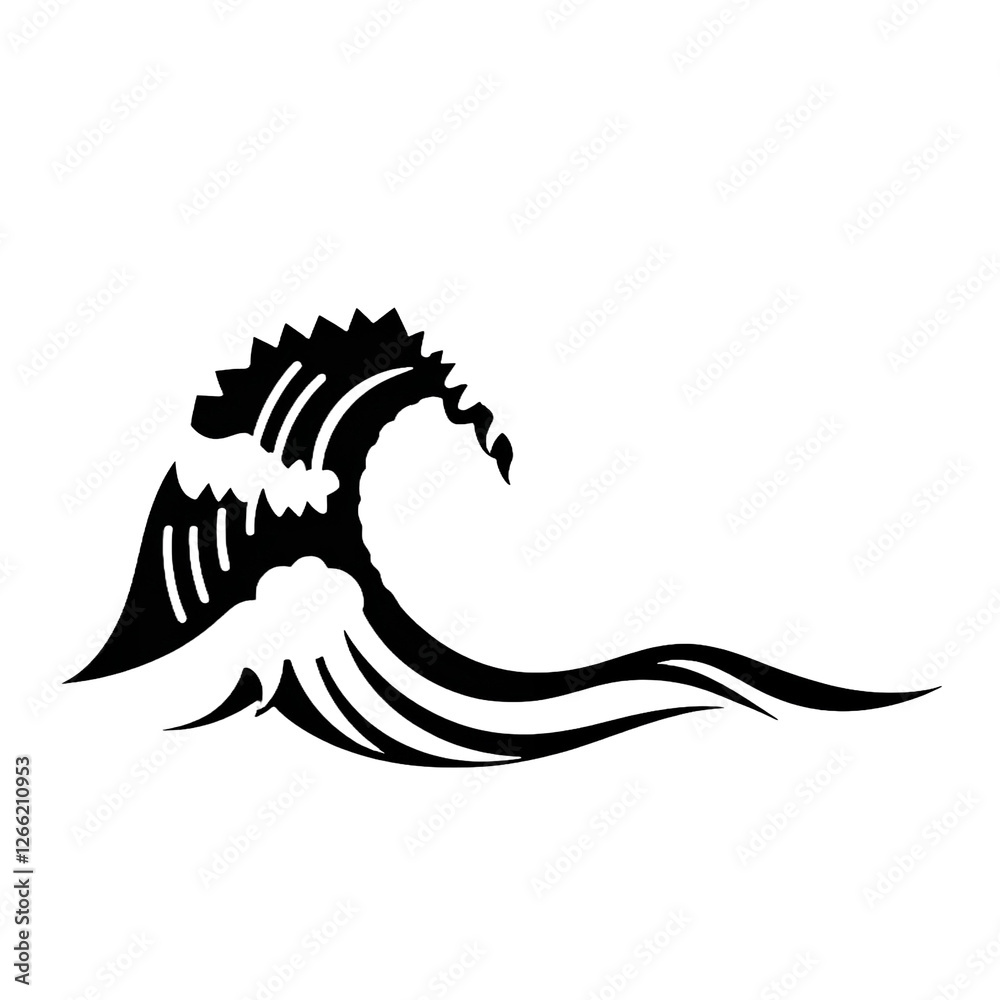 Obraz premium Wave graphic black logo 