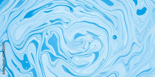 Close-up of blue pills dissolving in water, creating a swirling pattern of color and bubbles, concept, science, pharmaceutical