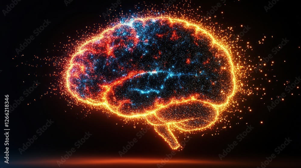 Fototapeta premium The Glowing Brain: A Visual Representation of Neural Activity