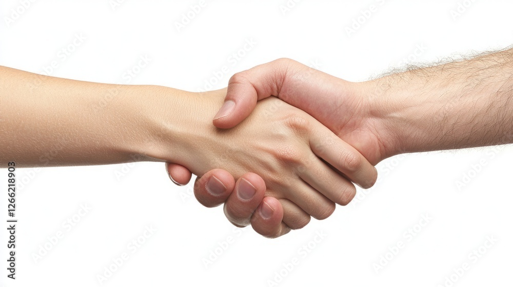 Close-up of two colleagues shaking hands firmly, symbolizing trust and partnership, professional setting, copy space. Close-up of two colleagues shaking hands firmly, symbolizing trust and partnership, professional setting, copy space.
