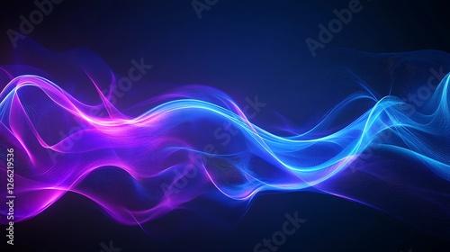 Abstract Blue and Purple Waves: A Digital Art Piece