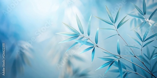 Wallpaper Mural Serene Aquatic Bamboo Leaves in Soft Light, Evoking Tranquility and Natural Harmony Torontodigital.ca