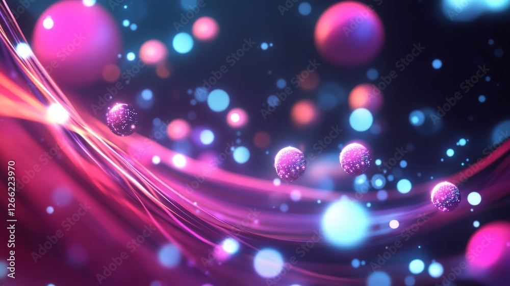 Cyberpunk-style 3D background with neon light streaks, glowing orbs, and a digital atmosphere. Cyberpunk-style 3D background with neon light streaks, glowing orbs, and a digital atmosphere.
