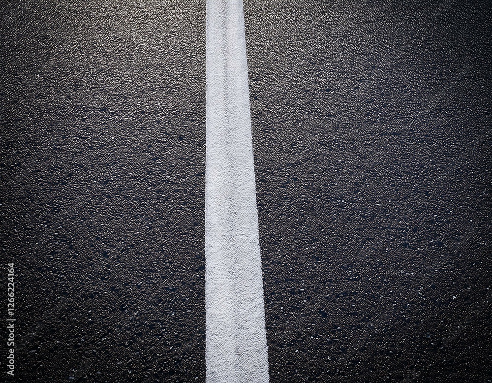 Fototapeta premium route en asphalte noire avec un bande blanche en ia ligne continue