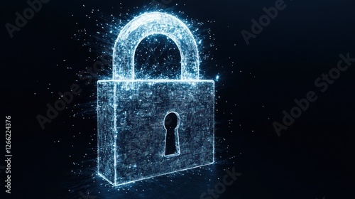 Digital Security: A Glowing Padlock Representing Data Protection and Online Privacy photo