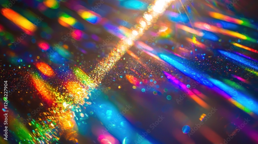 Fototapeta premium Abstract Rainbow Light Streaks and Glitter