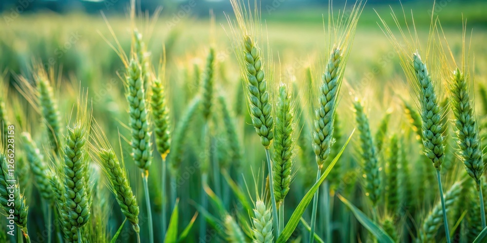 Wheat and tares intertwined in a lush green field with tall stalks swaying gently in the breeze, rural, serenity Wheat and tares intertwined in a lush green field with tall stalks swaying gently in the breeze, rural, serenity