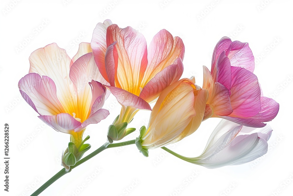 Fototapeta premium Freesia Isolated on White Background. Beautiful Freesia Flower