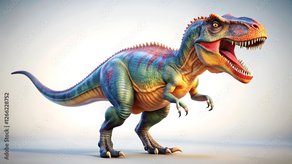 Realistic Dinosaur Rendering on White Background Realistic Dinosaur Rendering on White Background
