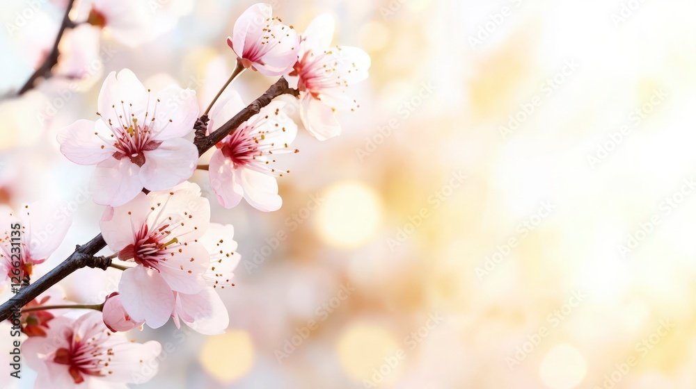 Obraz premium Spring Blossoms Pink Flowers Nature Botany Garden Floral Springtime Sunlight Bloom