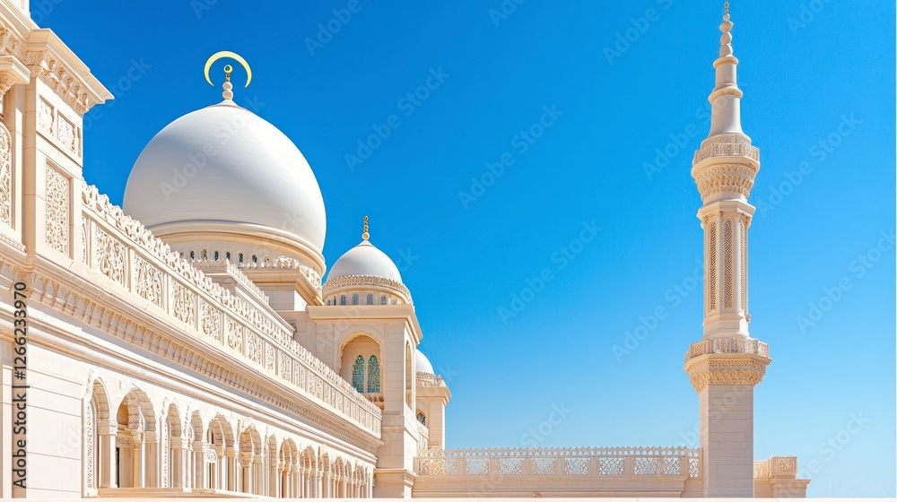 Fototapeta premium Majestic Middle Eastern Mosque Architecture Domes Minaret Islamic Design