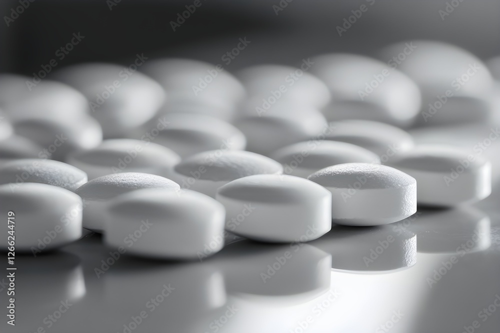 Close-up of colorful tablets and pills, reflecting innovation in the world of medical science Close-up of colorful tablets and pills, reflecting innovation in the world of medical science