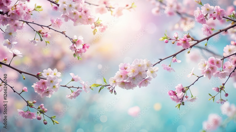 Delicate Pink Blossoms in Gentle Spring Breeze, a Serene and Peaceful Floral Image Featuring the Beauty of Nature's Awakening Delicate Pink Blossoms in Gentle Spring Breeze, a Serene and Peaceful Floral Image Featuring the Beauty of Nature's Awakening