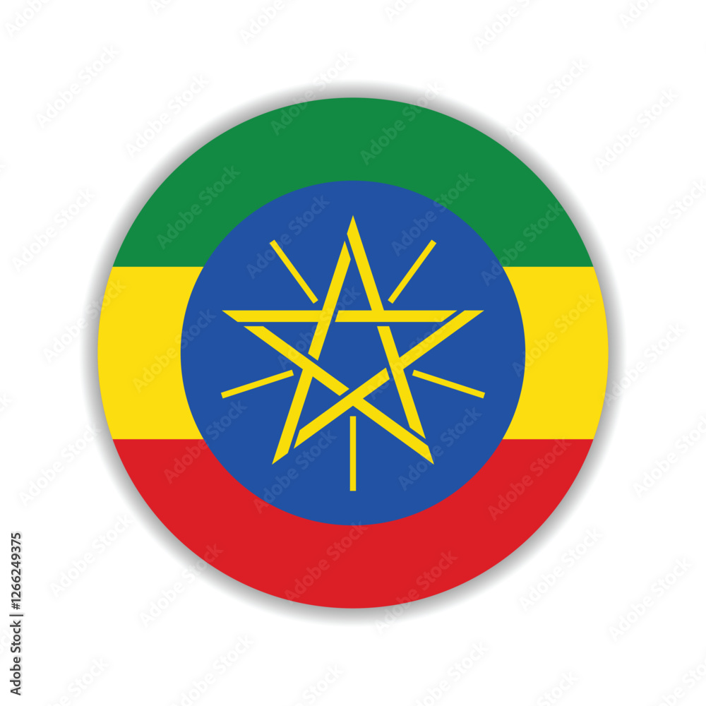 Ethiopia circle flag logo icon digital vector illustration Ethiopia circle flag logo icon digital vector illustration