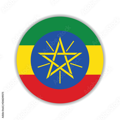 Ethiopia circle flag logo icon digital vector illustration photo