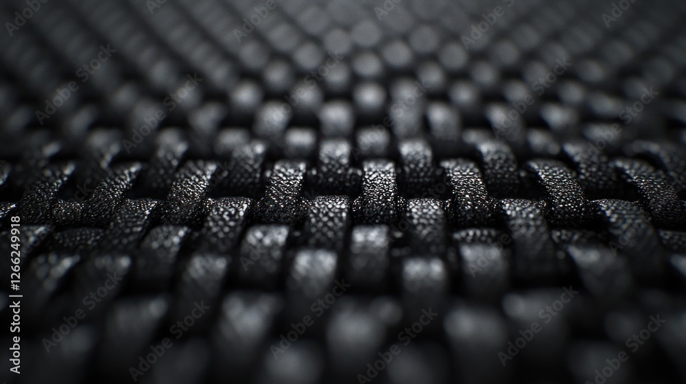 Fototapeta premium Close-up woven black fabric texture, intricate design