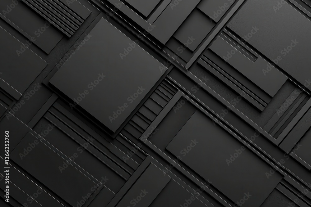Abstract Black Textures with Geometric Shapes and Layers Abstract Black Textures with Geometric Shapes and Layers