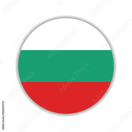 Bulgaria circle flag logo icon digital vector illustration