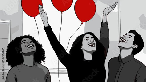 Joyful Celebration with Balloons