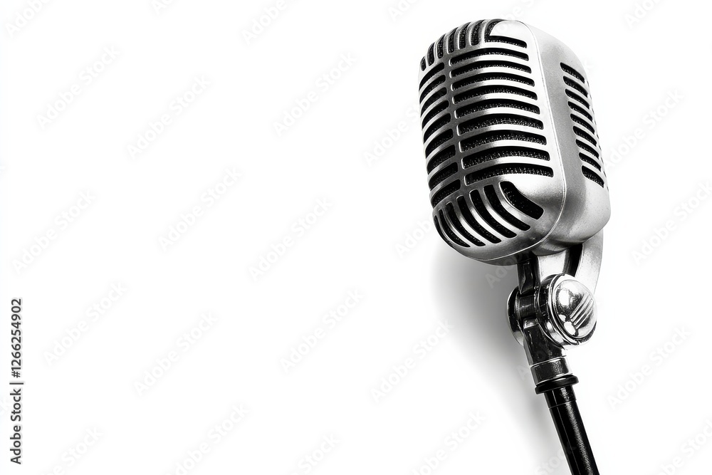 Fototapeta premium Vintage microphone design featuring a classic aesthetic.