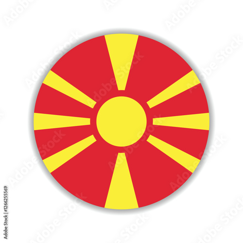 Free Download North Macedonia circle flag logo icon digital vector illustration - GFXLoad