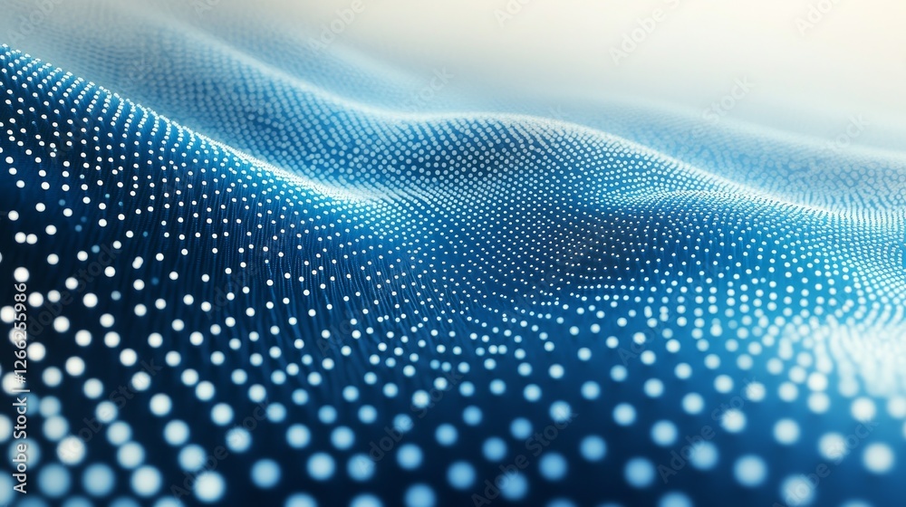 Abstract Wave: A Mesmerizing Display of Interconnected Blue and White Dots Flowing Seamlessly in a Digital Landscape, Evoking Data Streams and Technology Abstract Wave: A Mesmerizing Display of Interconnected Blue and White Dots Flowing Seamlessly in a Digital Landscape, Evoking Data Streams and Technology