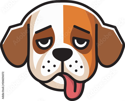 The face of drunk dog cartoon design art