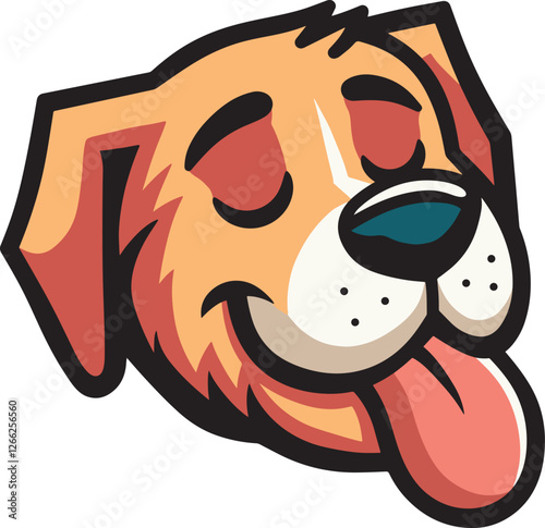 The face of drunk dog cartoon design art
