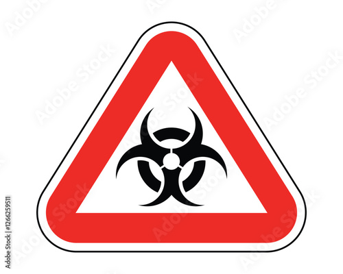 Biohazard Triangle Sign - Red Border