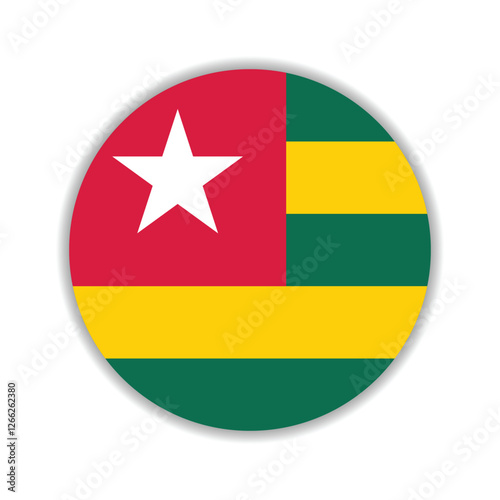 Togo circle flag logo icon digital vector illustration