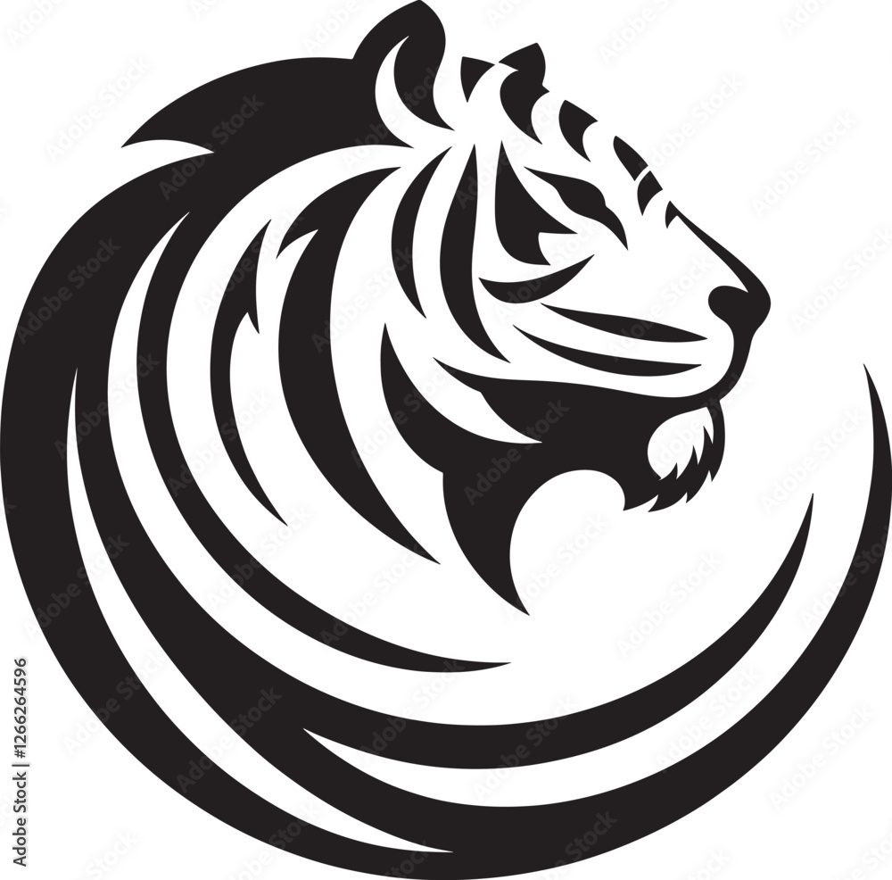 Obraz premium Stylized tiger head design. (1)