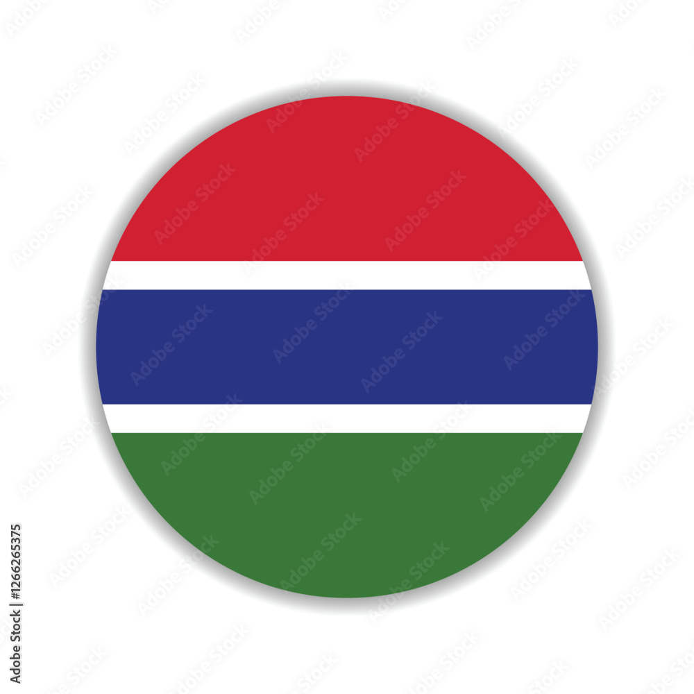 Gambia circle flag logo icon digital vector illustration Gambia circle flag logo icon digital vector illustration