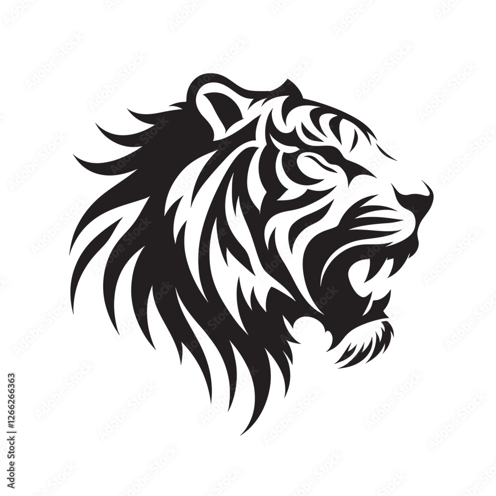 Stylized tiger head design. Stylized tiger head design.