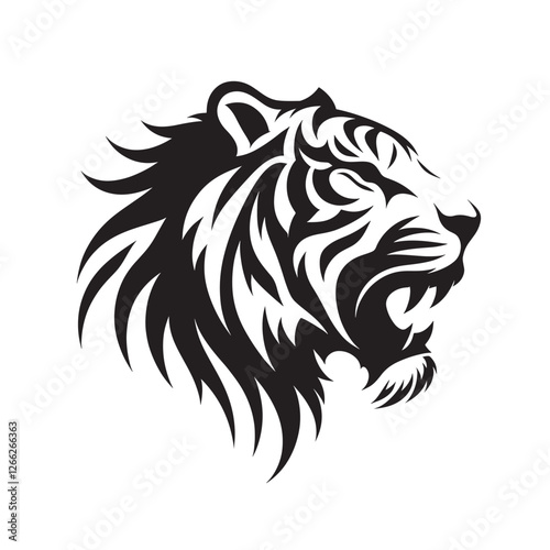 Wallpaper Mural Stylized tiger head design. Torontodigital.ca