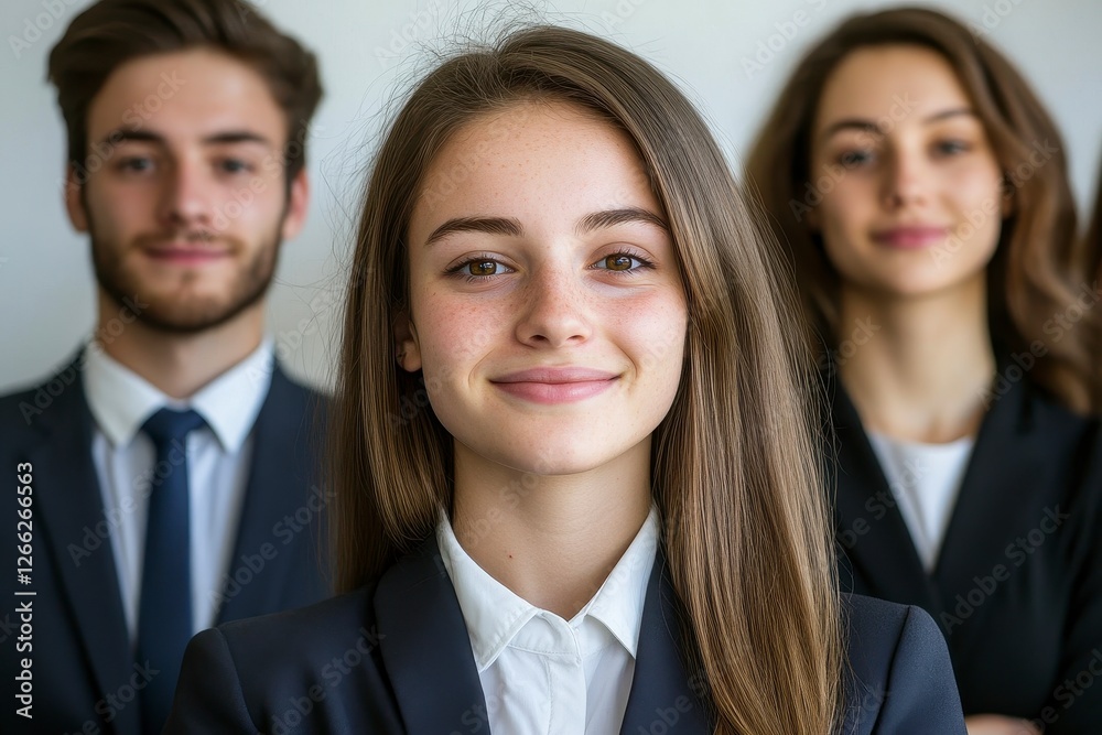 Confident Young Business Professionals in Suits Confident Young Business Professionals in Suits