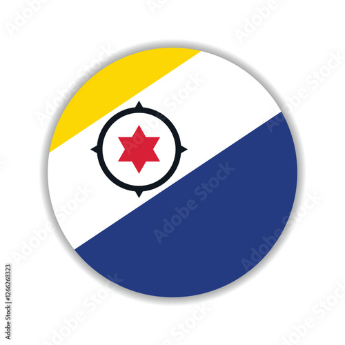 Caribisch Nederland circle flag logo icon digital vector illustration