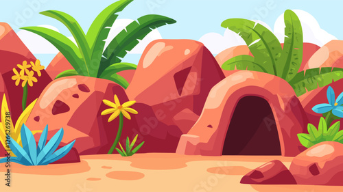 Cartoon Desert Landscape