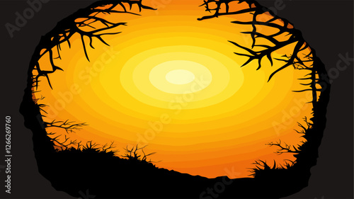 Sunset Silhouette Vector