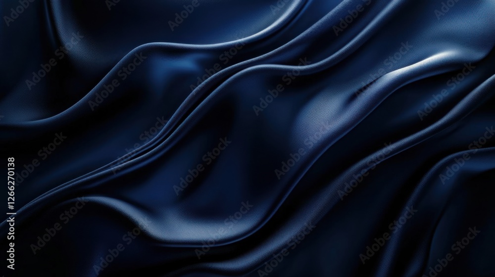 Fototapeta premium elegant dark blue silk fabric drape