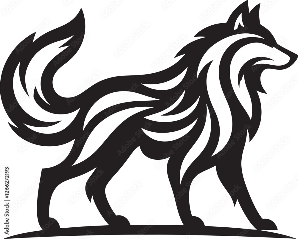 Obraz premium Stylized wolf design.