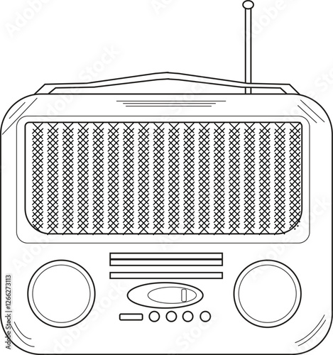 the illustration of classic 80's radio