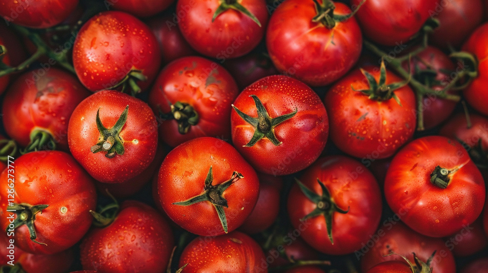 red tomatoes from top view